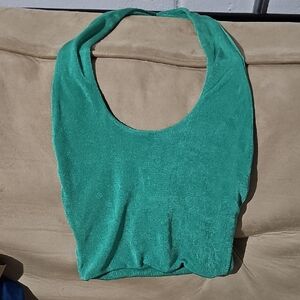 Green Backless Crop Tank Top